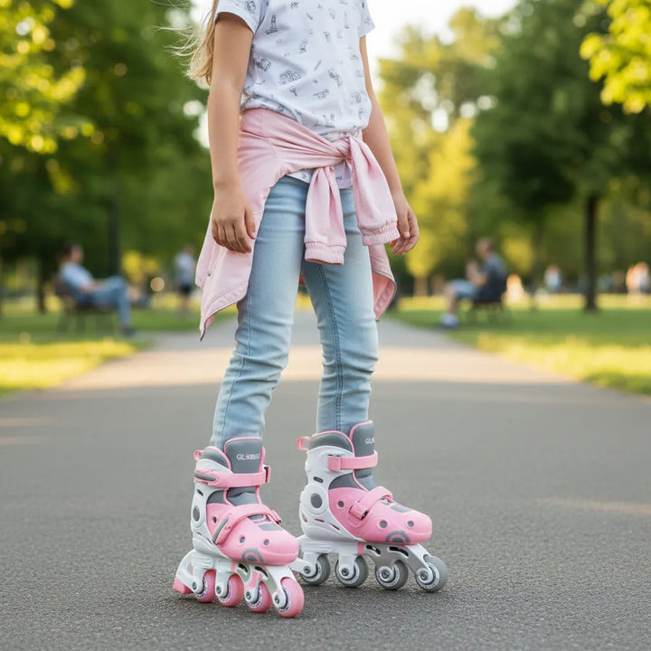 Patines En Línea 2 En 1 Rosados Para Niños