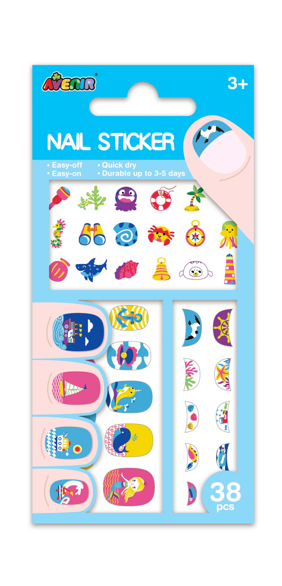 Juego Stickers De Uñas Animales Para Niños