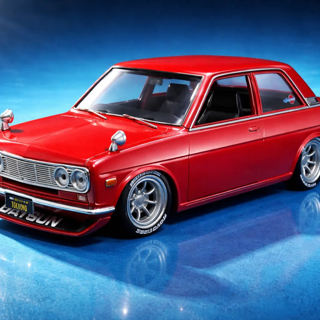 Carro A Escala 1/24 1971 Datsun 510 Rojo Para Armar