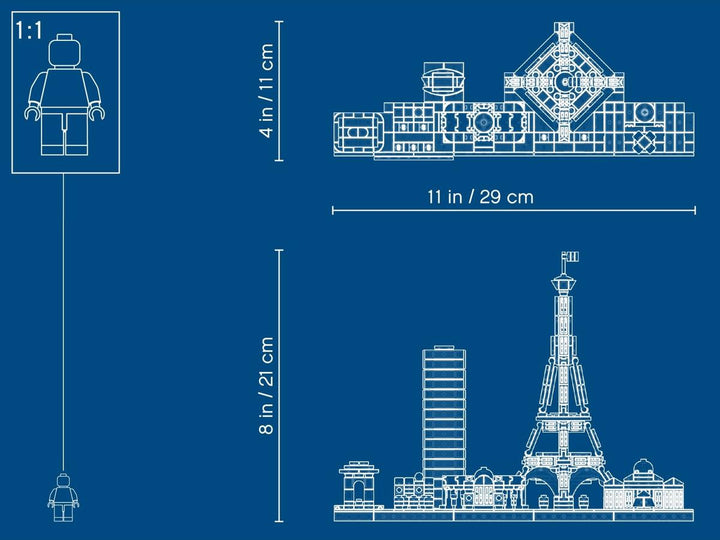 Juego De Construcción Skyline Paris 649 Piezas Para Niños