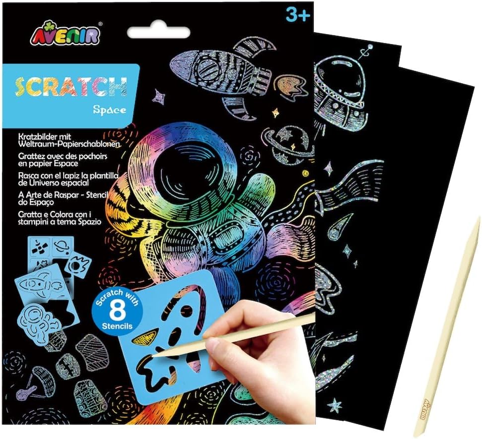 Juego De Arte Rasca Y Pinta Espacio Niños