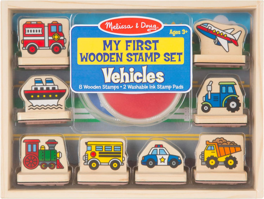 Set De Sellos De Madera Vehículos Para Niños