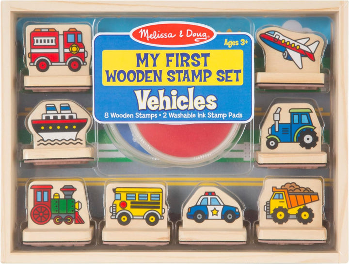 Set De Sellos De Madera Vehículos Para Niños
