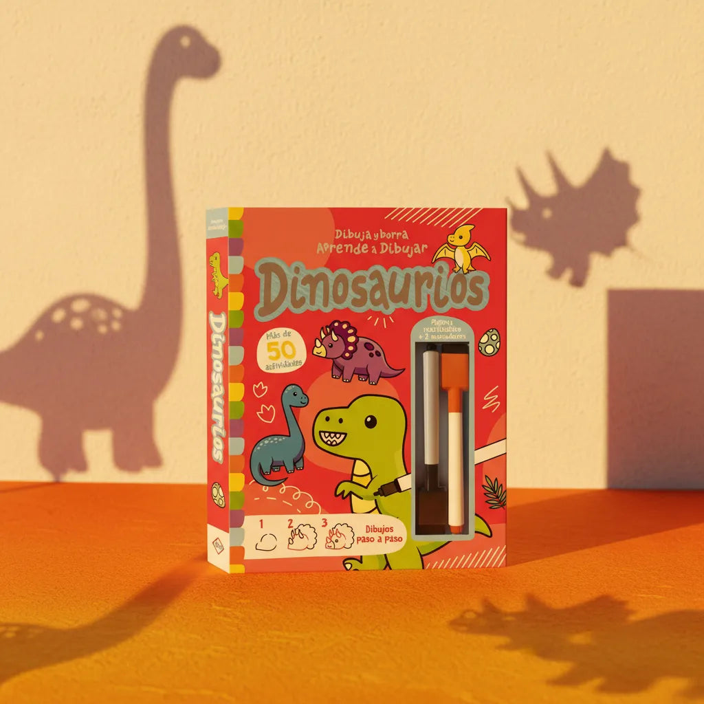 Libro Borrable Aprende A Dibujar Dinosaurios Para Niños
