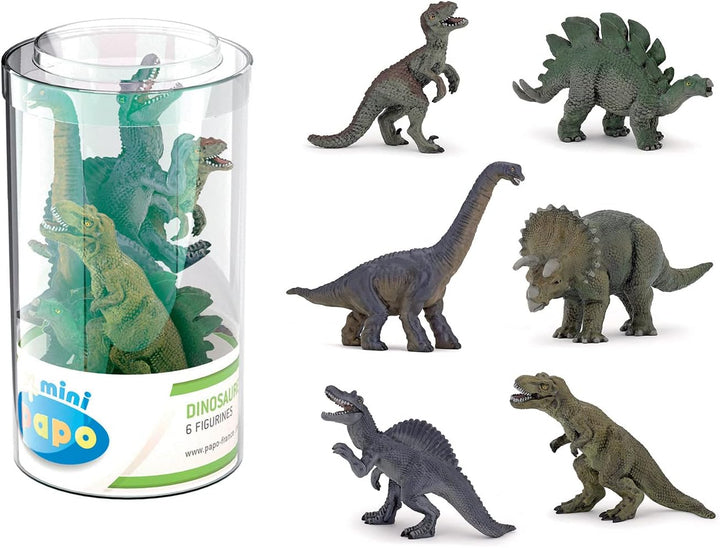Figuras Minitubo de Dinosaurios Papo 6 Figuras Para Niños
