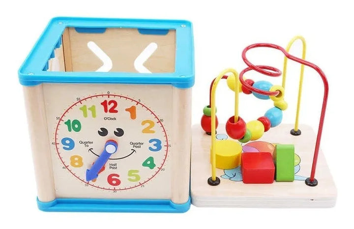 Juguete Cubo Didáctico Multifuncional En Madera Para Niños