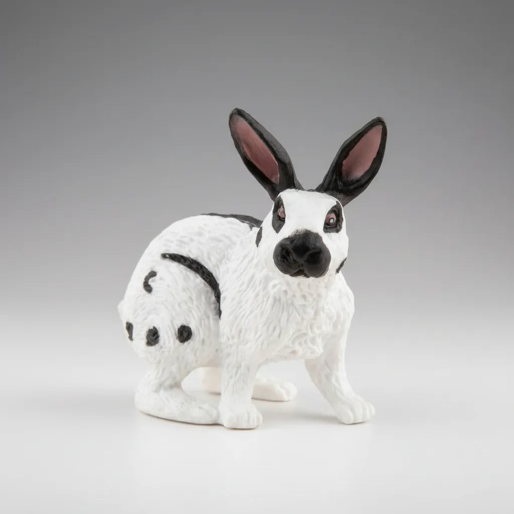 Figura Conejo Blanco Pintada A Mano Papo