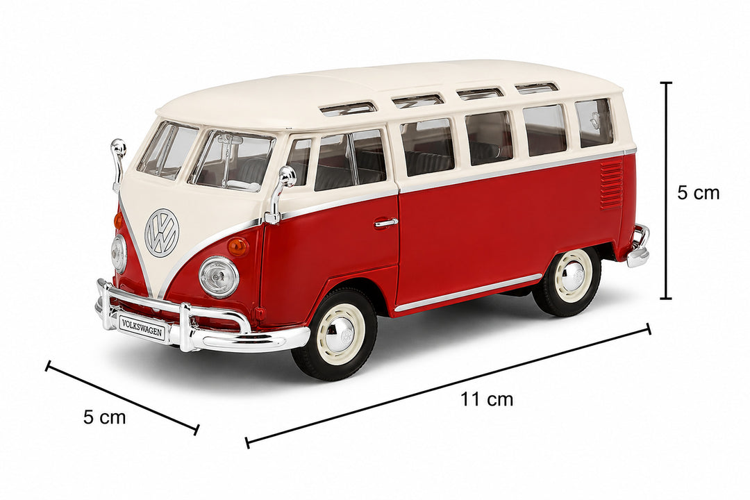Carro Coleccionable A Escala 1/36 Volkswagen Van Samba Rojo