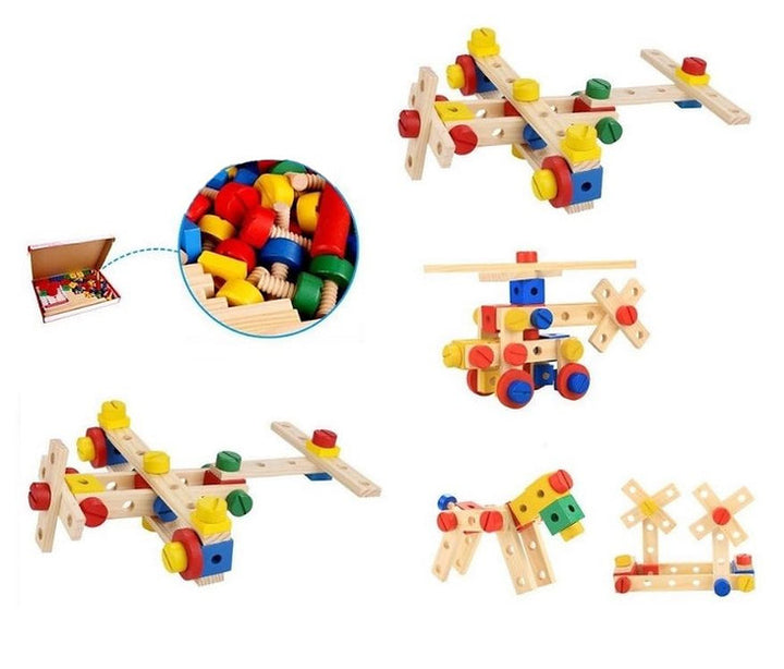 Juego Armatado De Tuercas En Madera Para Niños