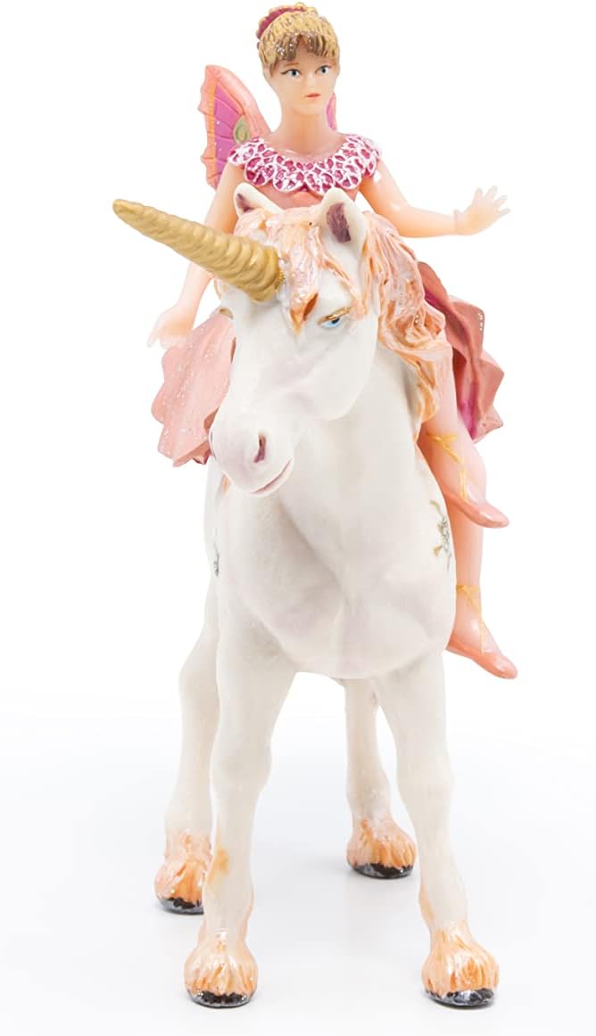 Figura Coleccionable Hada Sobre Unicornio Para Niños