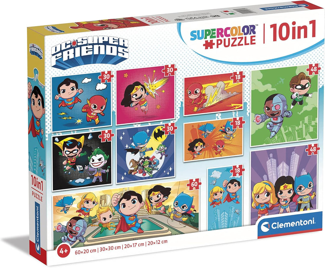 Rompecabezas 10 En 1 Super Friends Para Niños
