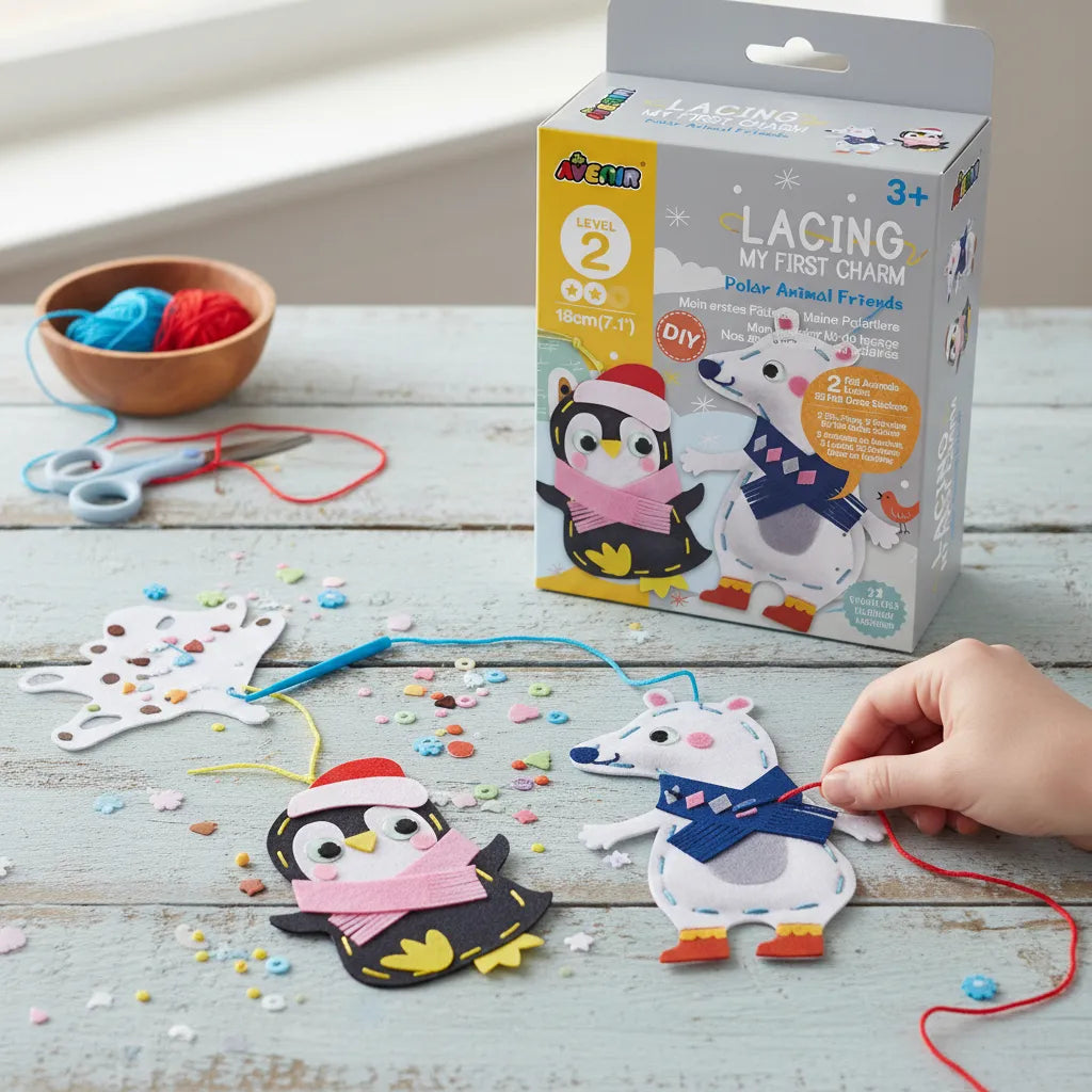 Set De Arte Y Manualidades Animales Polares Tejidos Lv2