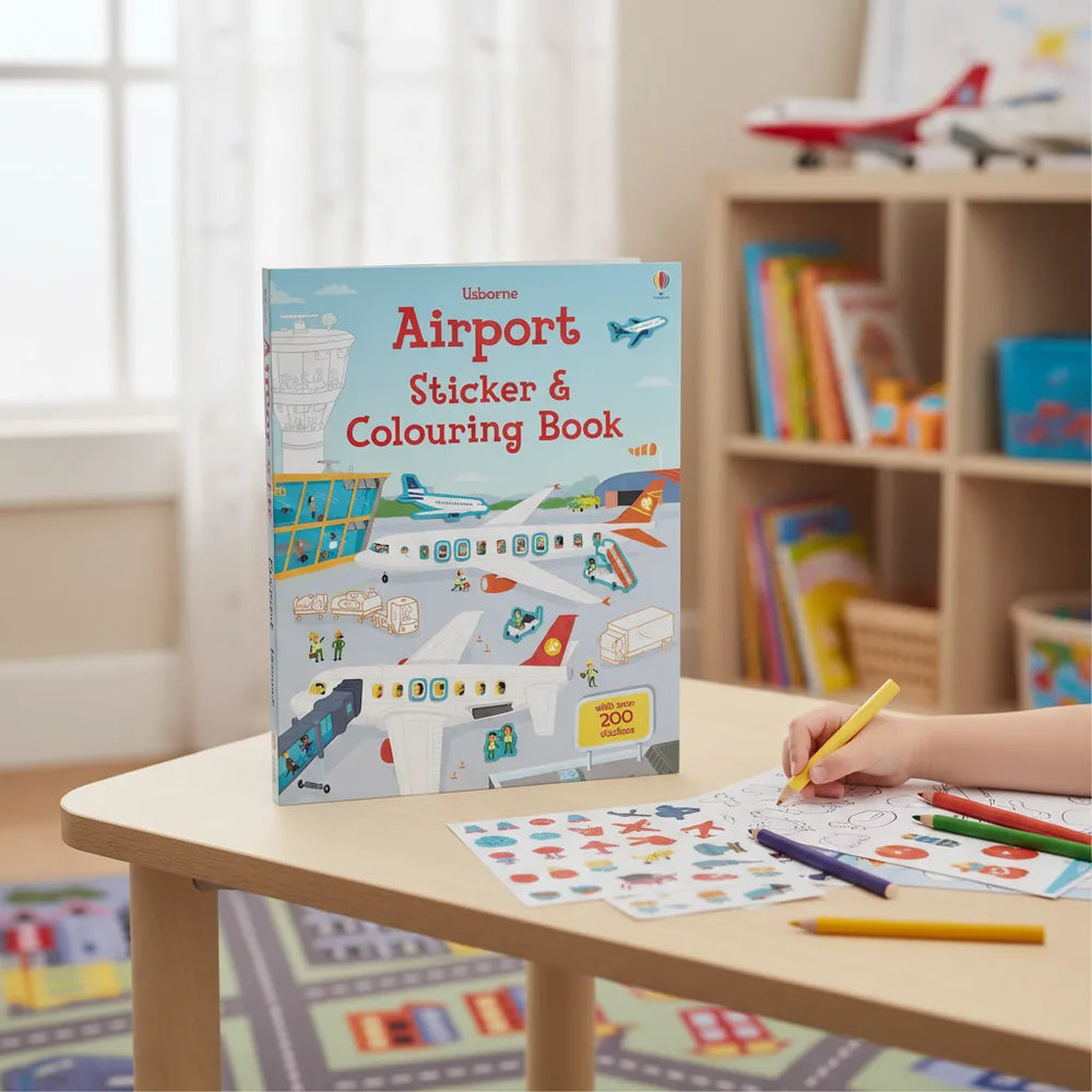Libro Para Colorear Con Sticker El Aeropuerto Para Niños