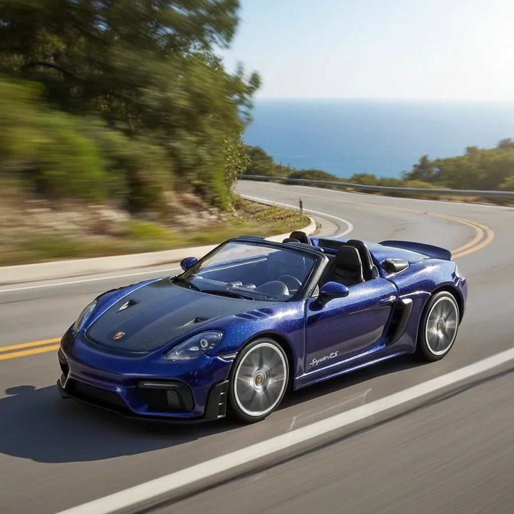Carro Coleccionable Bburago 1:45 Porshe 718 Spyder Rs Azul