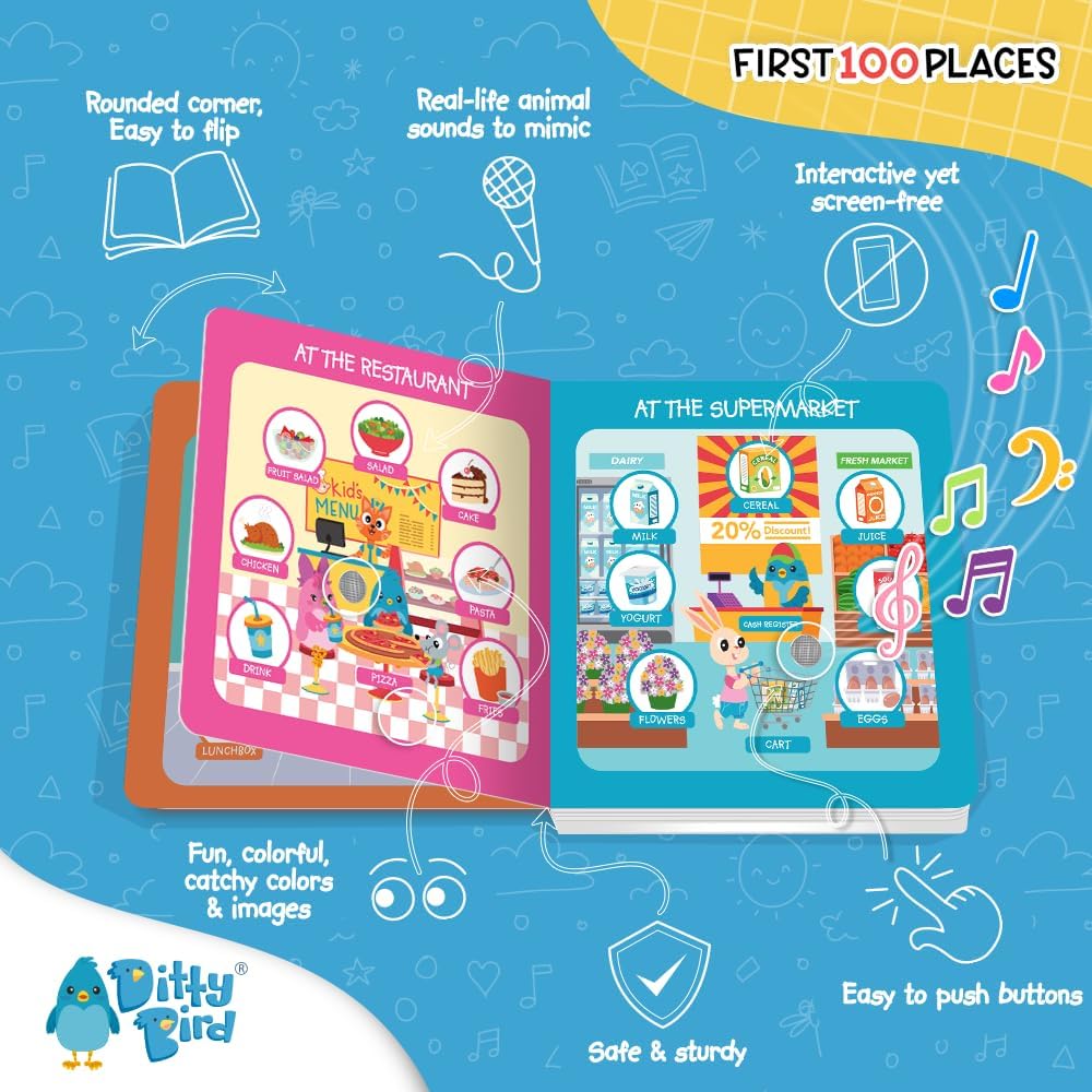 Libro Interactivo First 100 Places Sonidos Niños