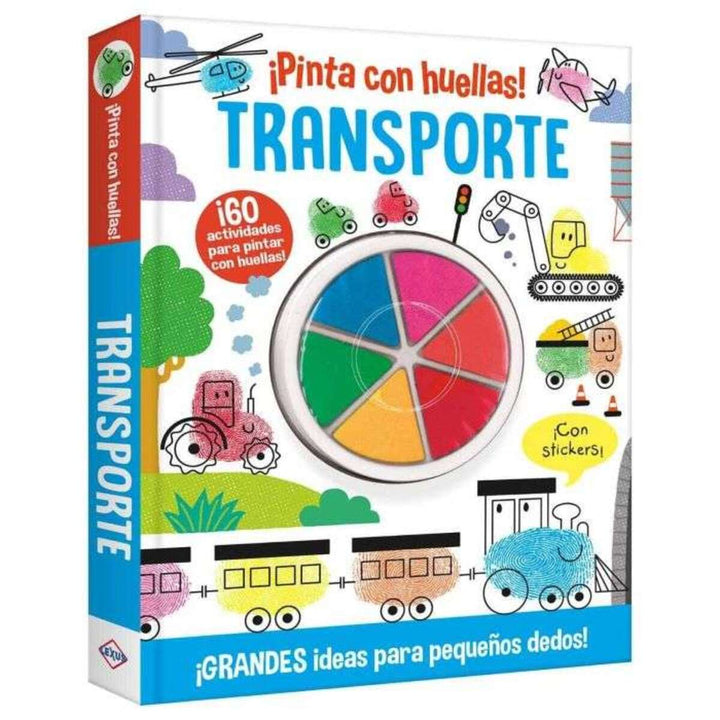 Libro Infantil Transporte Pinta Con Huellas Niños