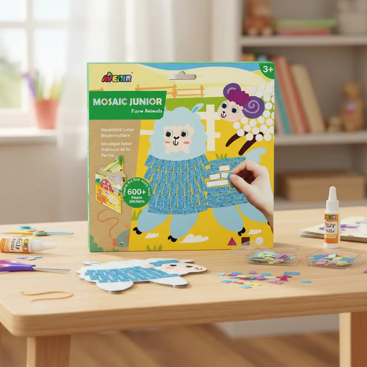 Set De Arte y Manualidades Mosaico Con Stickers Animales