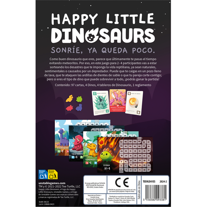 Juego De Mesa Happy Little Dinosaurs Niños Adultos
