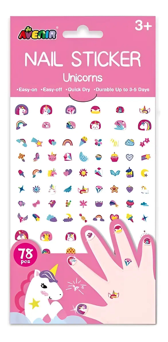 Set De Arte De Stickers Para Uñas Unicornios