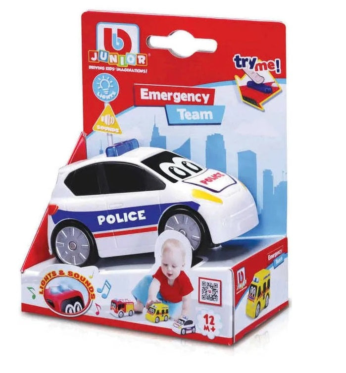 Carro de policía con luces y sonidos bebés