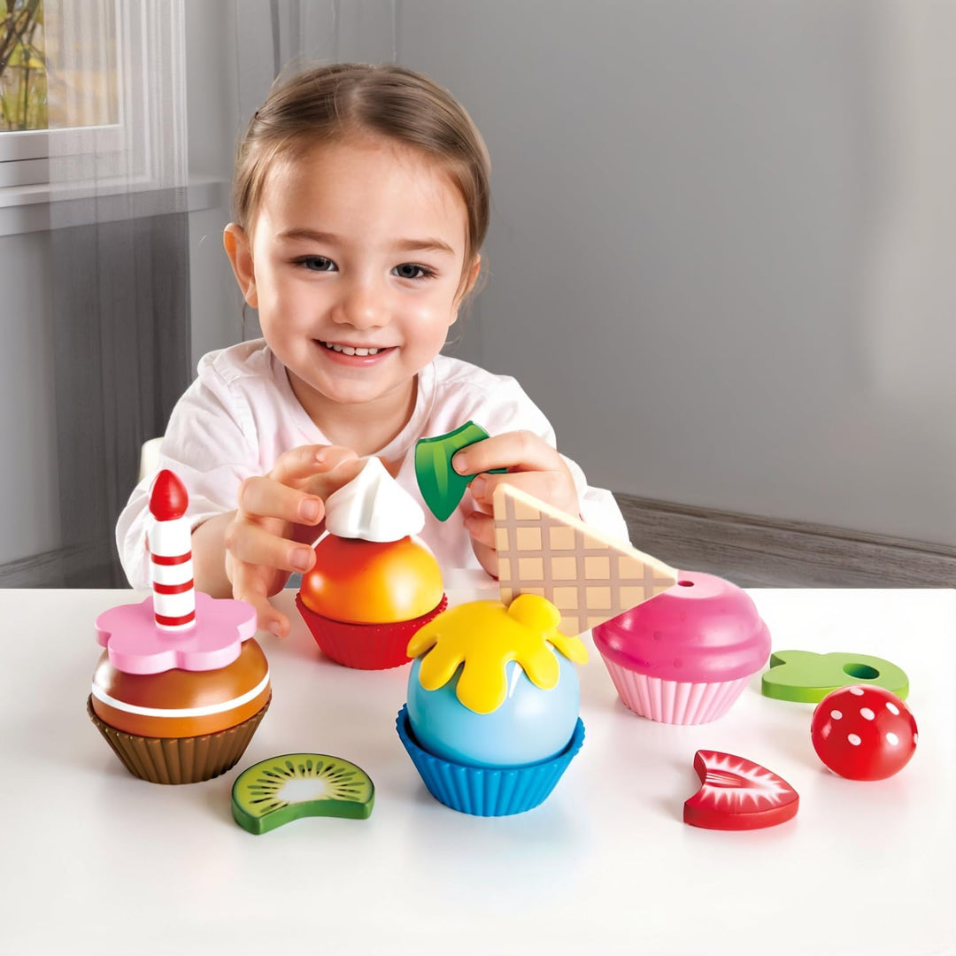 Set Didáctico De Cupcakes En madera Para Niños