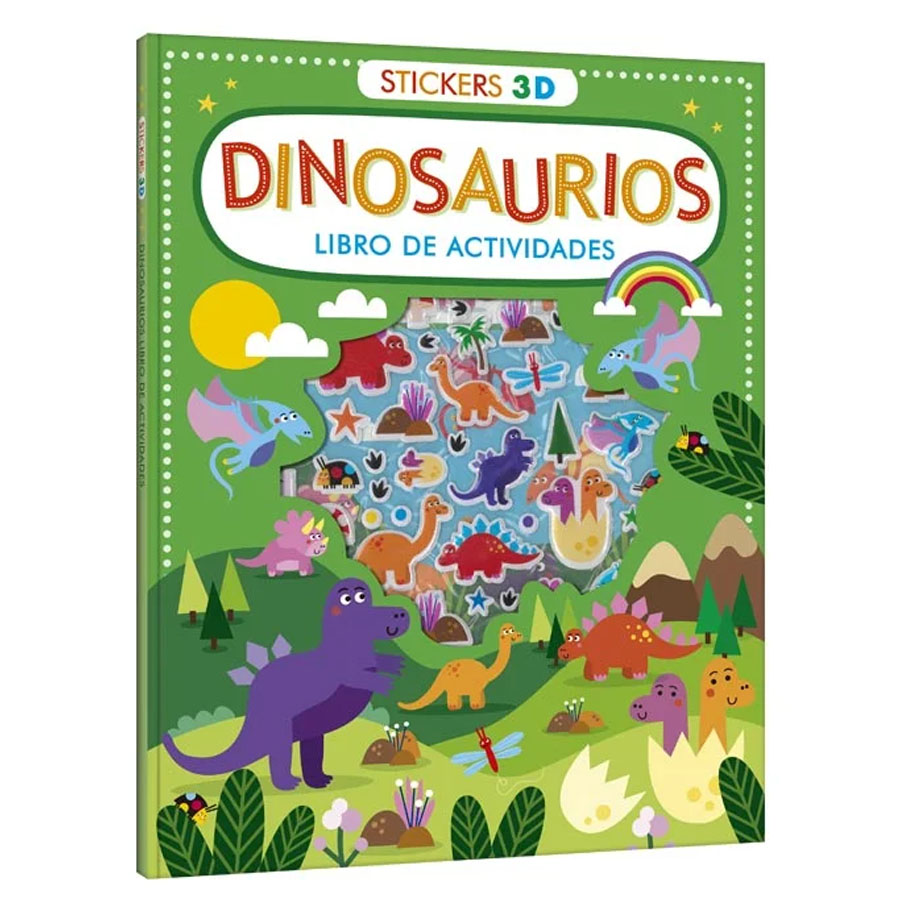 Libro De Actividades Dinosaurios Stickers 3d Para Niños