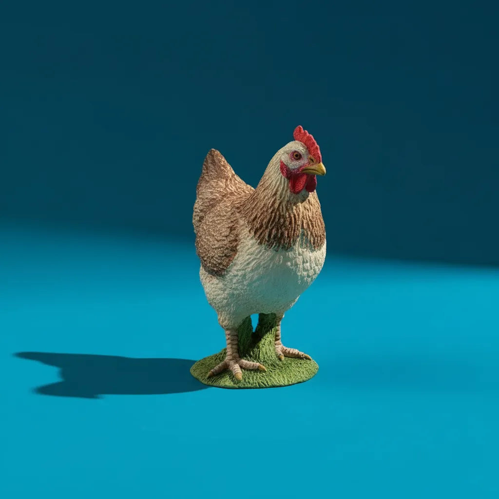Figura Coleccionable Gallina Roja Pitado A Mano Papo Niños