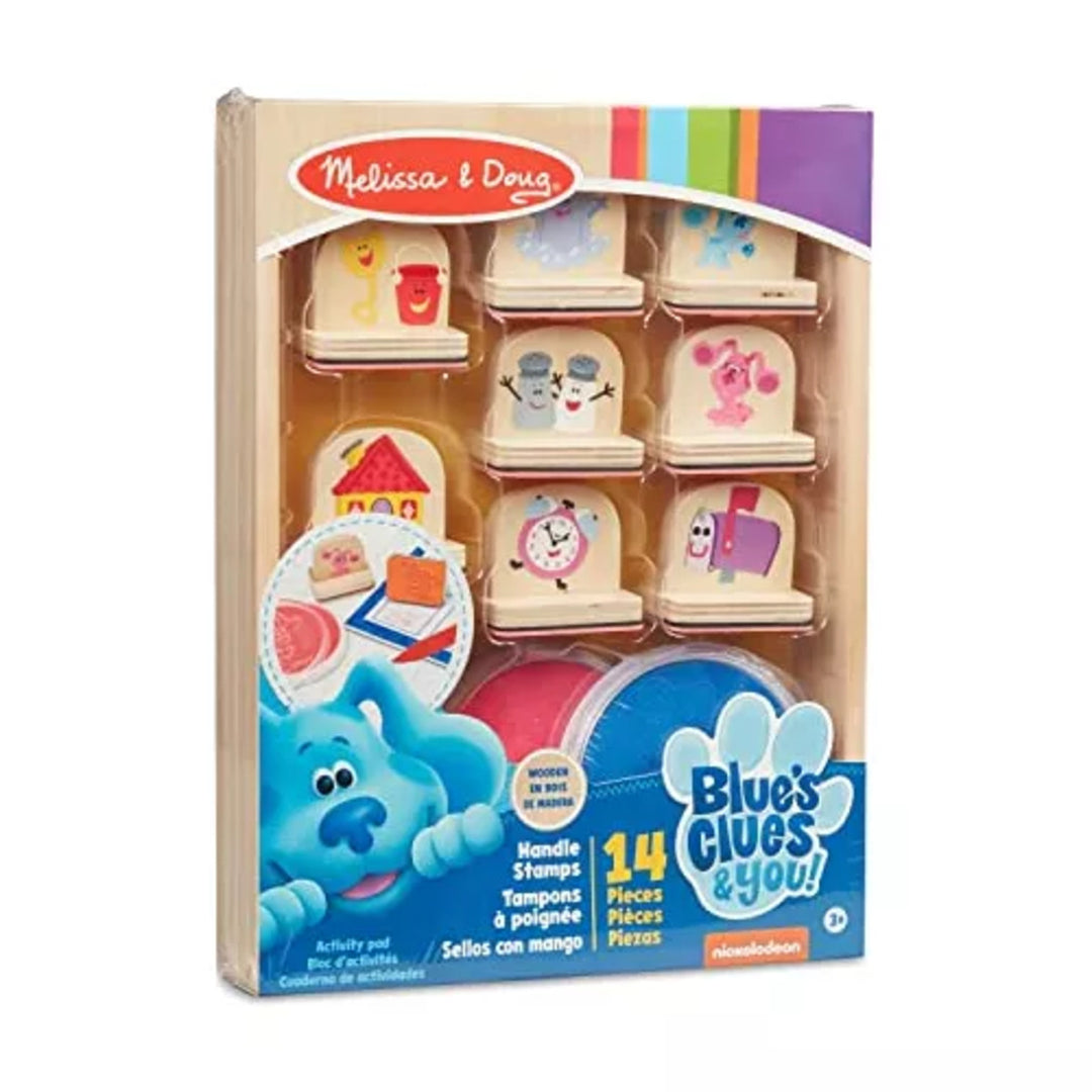 Juego Set Sellos De Madera Pista Blue 14 Piezas Para Niños