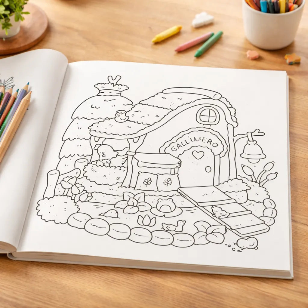 Libro Para Colorear Pequeño Refugio Para Niños