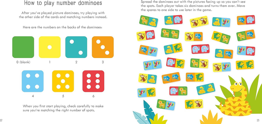 Juego Y Libro Didáctico Domino Jungla Para Niños