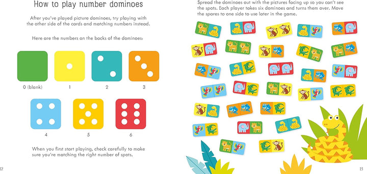 Juego Y Libro Didáctico Domino Jungla Para Niños
