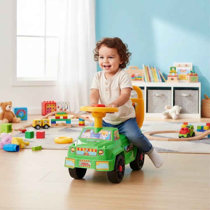 Carros Montable Con Timón Verde Para Niños