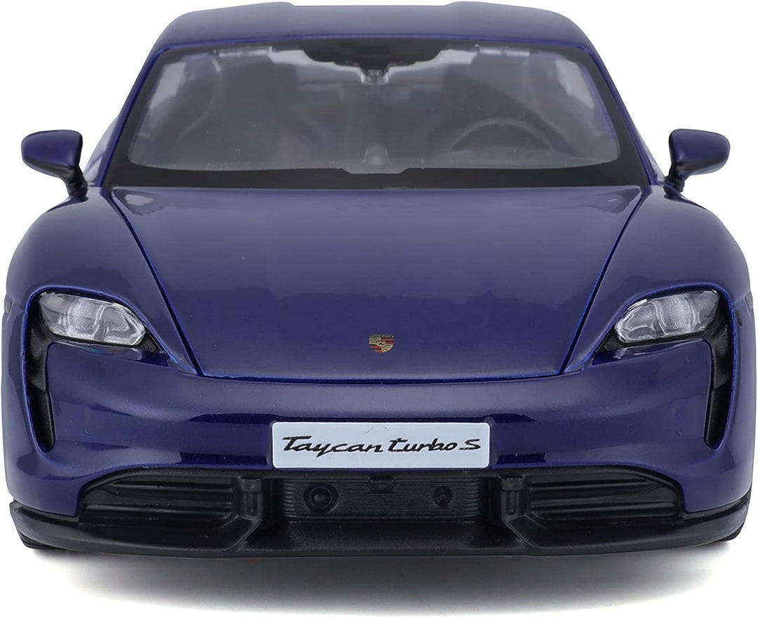 Carro Bburago 1/43 Coleccionable Porshe Taycan Turbos Azul