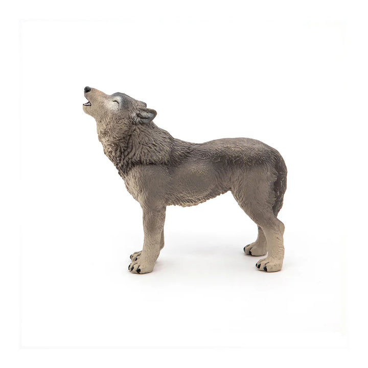 Figura Coleccionable Lobo Aullando Pintados A Mano Papo