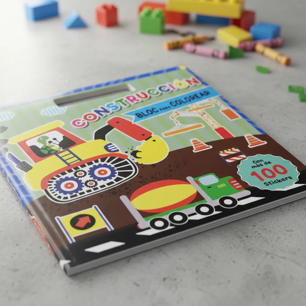 Libro para Colorear Construcción 100 Pegatinas