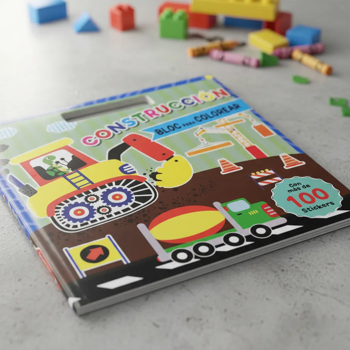 Libro para Colorear Construcción 100 Pegatinas