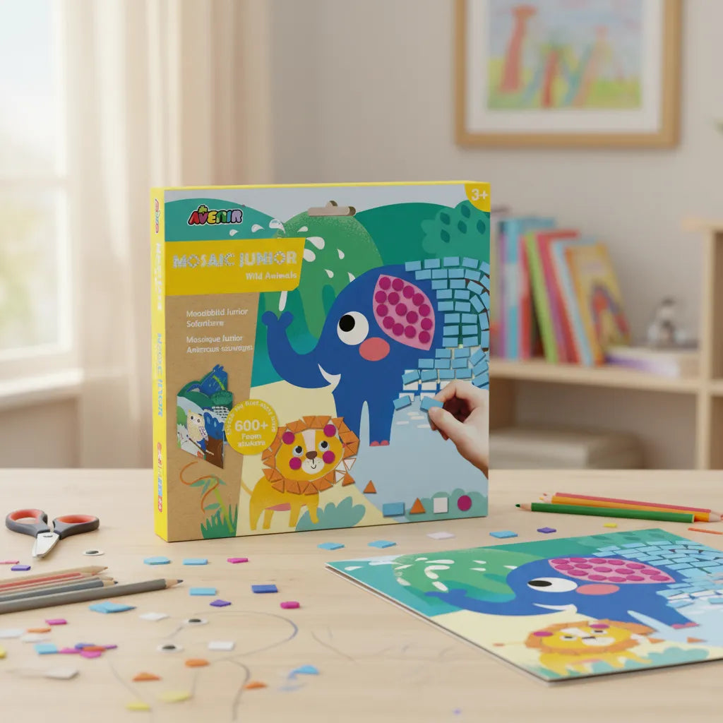 Set De Arte y Manualidades Mosaico Con Stickers Animales