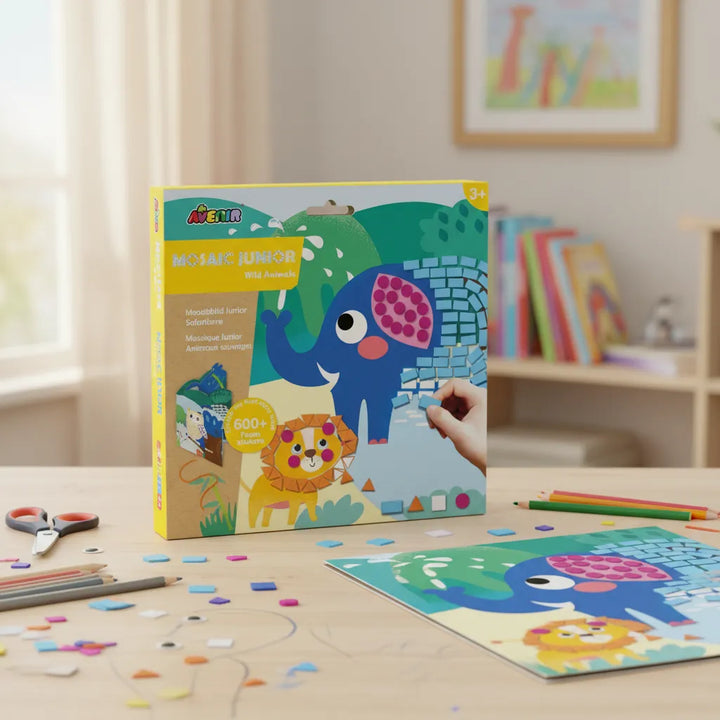 Set De Arte y Manualidades Mosaico Con Stickers Animales