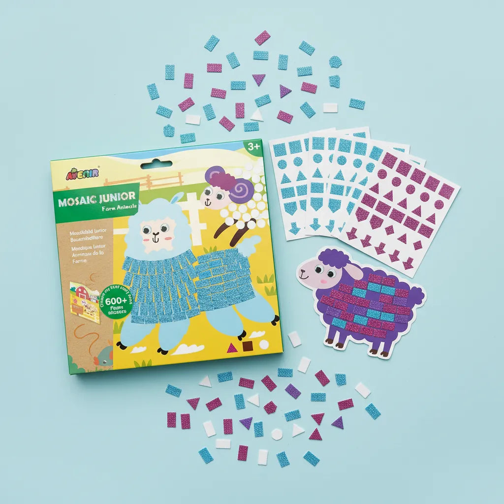 Set De Arte y Manualidades Mosaico Con Stickers Animales