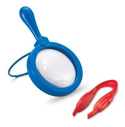Juego Pinza Sensorial y Lupa azul Para Niños niñas