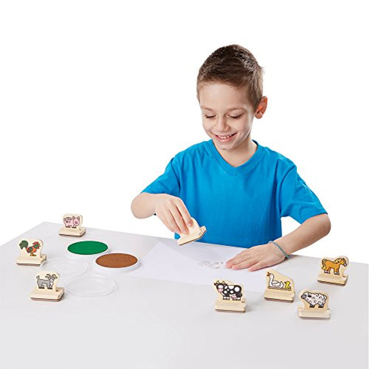 Set De Sellos De Madera animales granja Para Niños