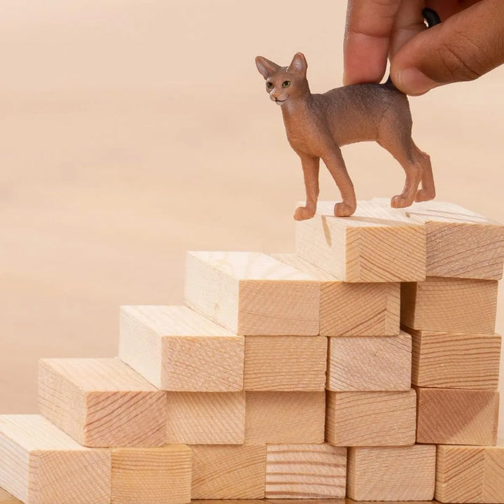 Figura Animales Gato Abisinio Pintado A Mano