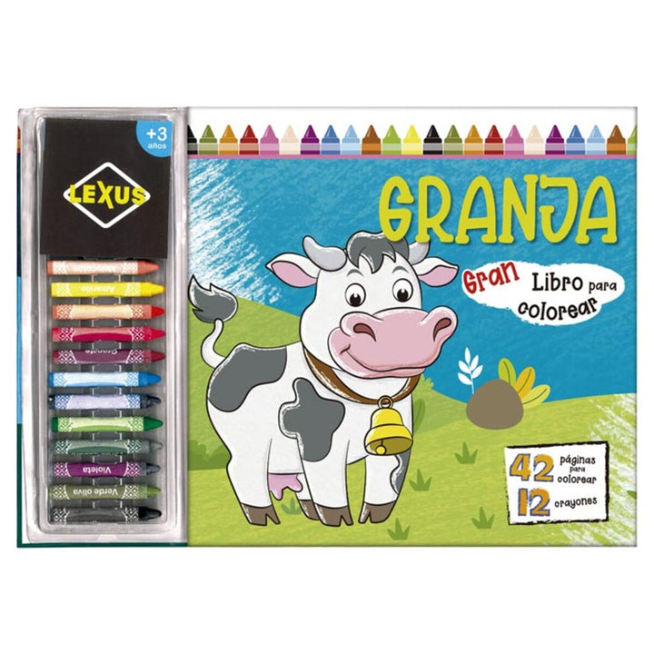 Libro Infantil Para Colorear Con Crayones La Granja
