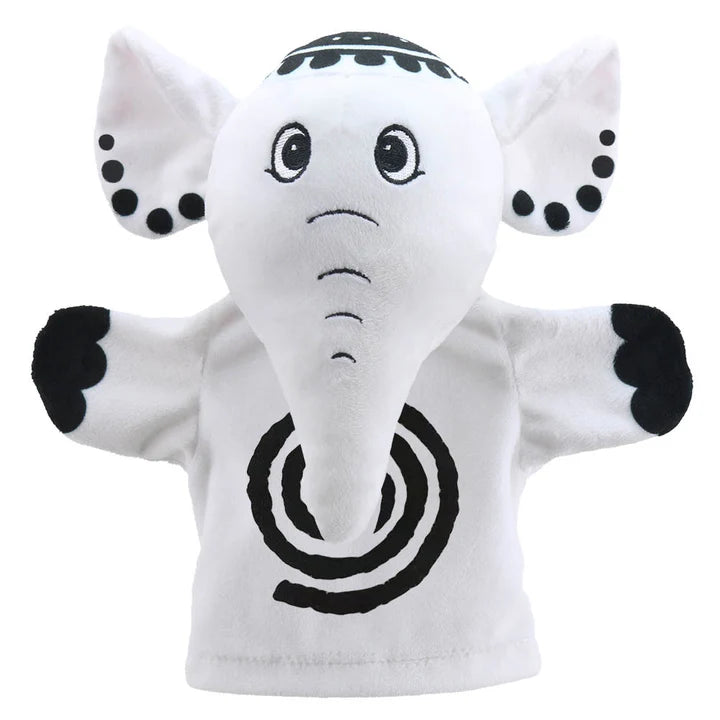 Títere Estimulación Elefante Blanco Y Negro Bebés