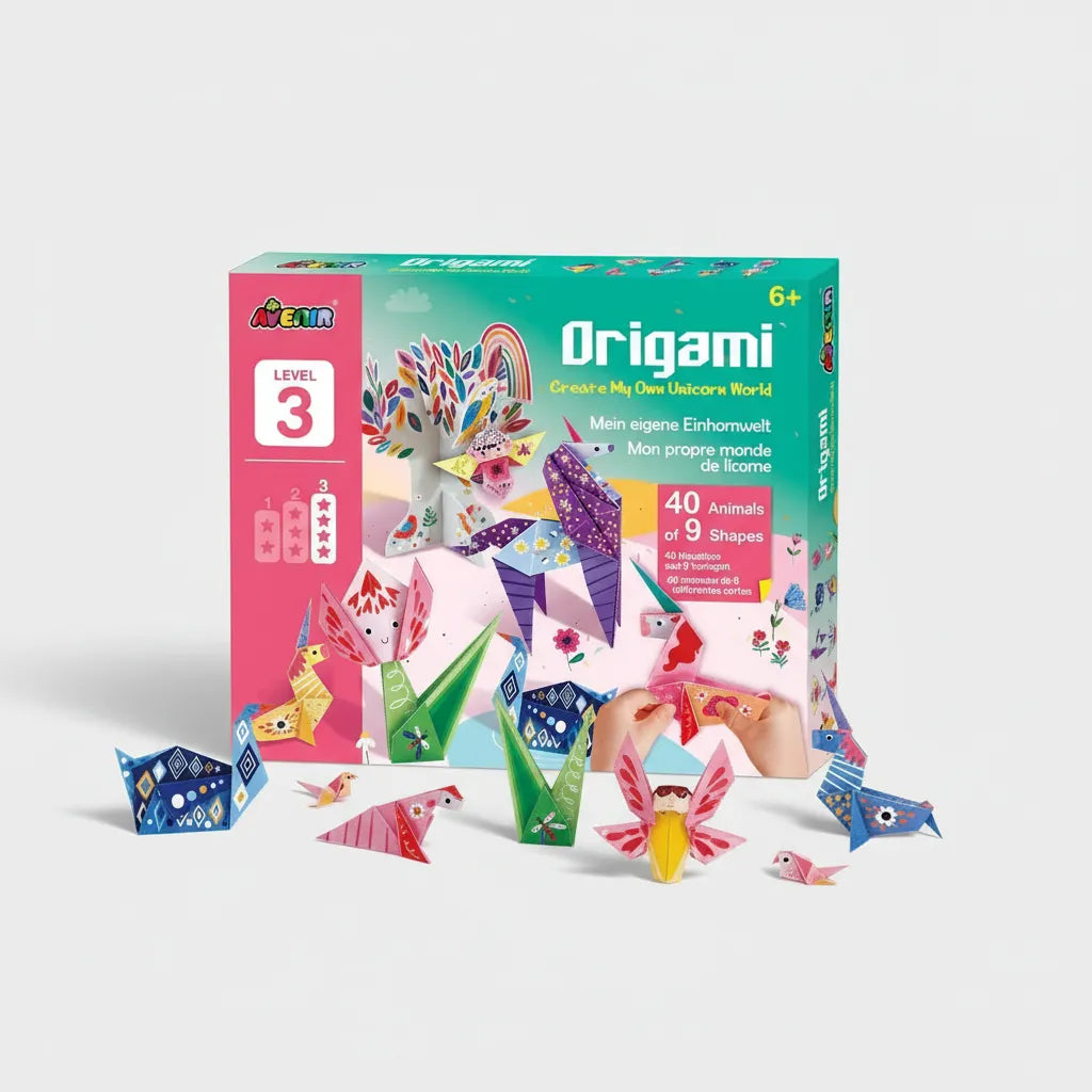 Set De Arte Y Manualidades Origami Unicornios Lv3