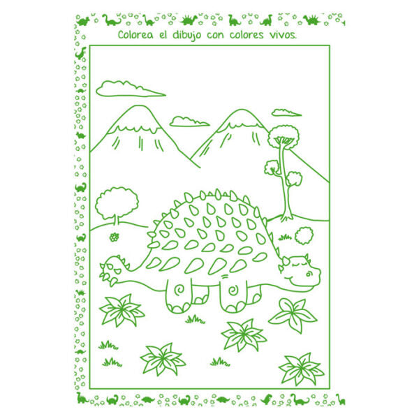 Libro Actividades Para Colorear De Dino Para Niños