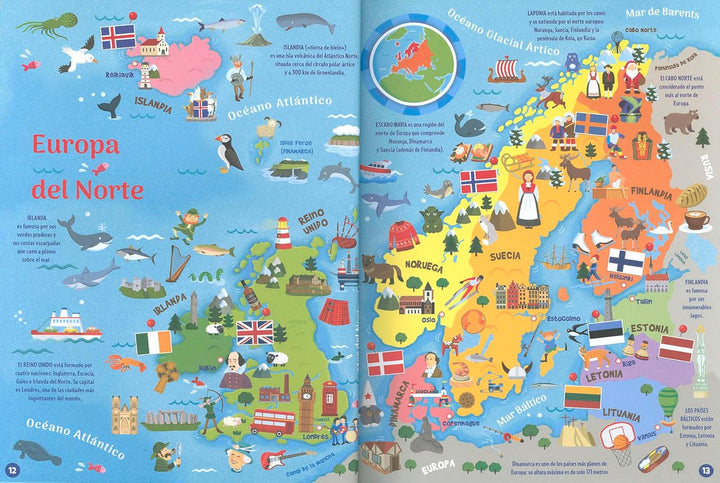Libro Atlas Del Mundo Con Banderas Y Culturas Niños
