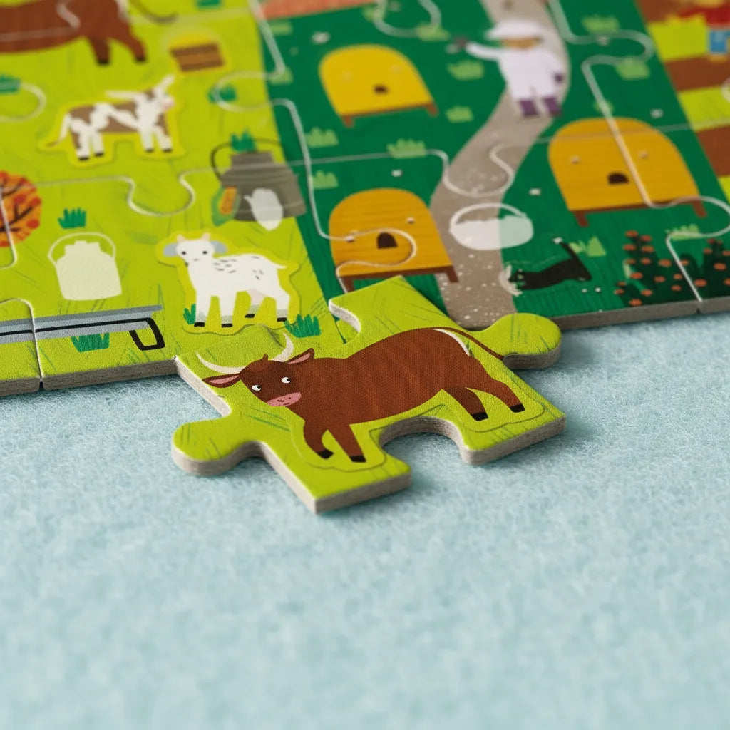 Rompecabezas De La Granja Con Stickers Reutilizables