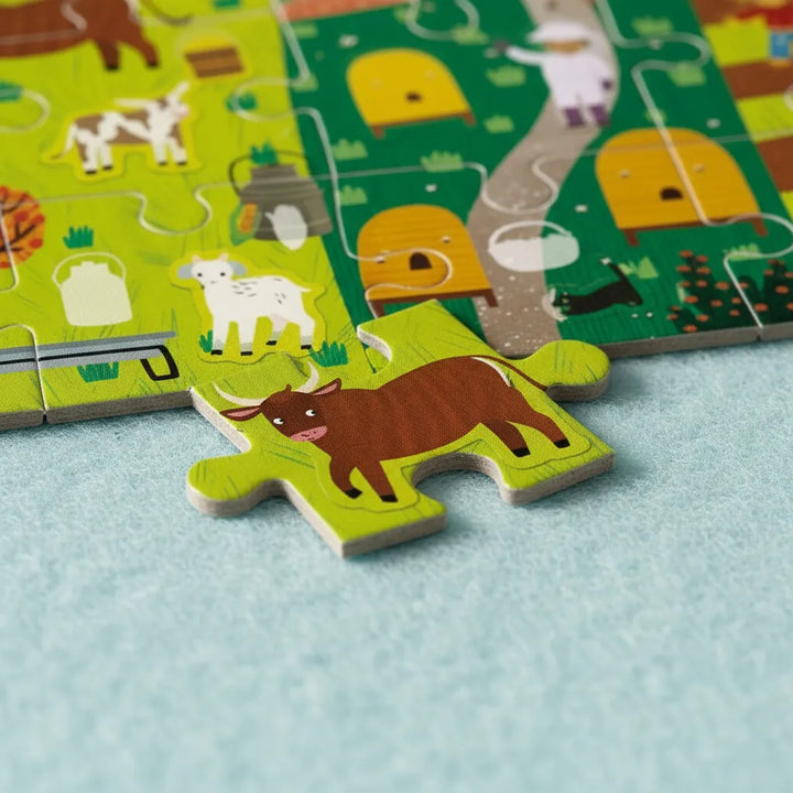 Rompecabezas De La Granja Con Stickers Reutilizables