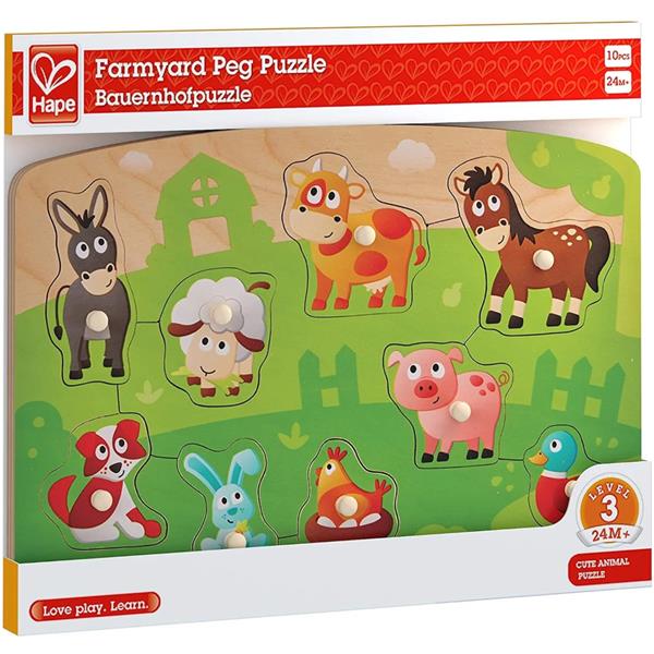Juego Rompecabezas De Granja Madera Niños